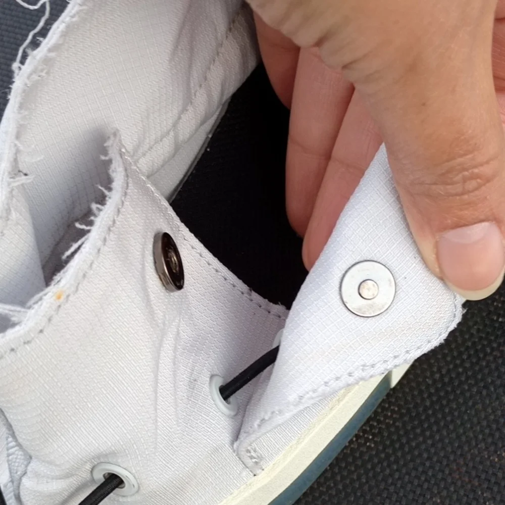 Nike White Athletic Slip-Ons with Strap‎
